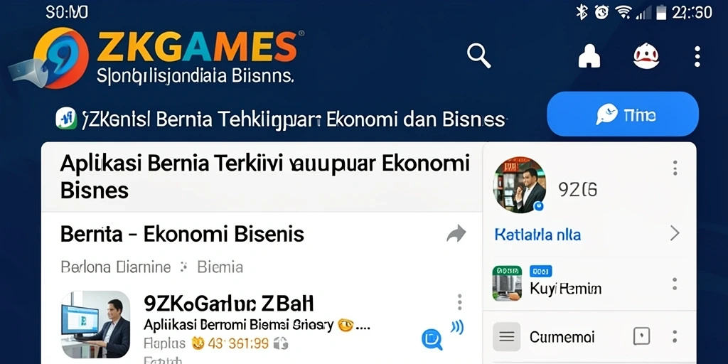 Tampilan antarmuka aplikasi 9ZKGAMES yang menarik dan informatif.