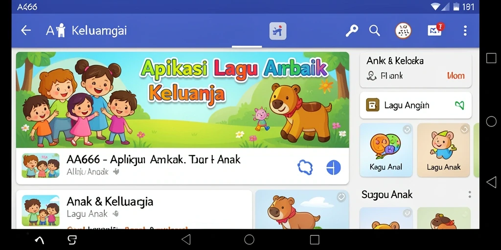 Tampilan antarmuka AA666 yang ramah anak dan menarik.