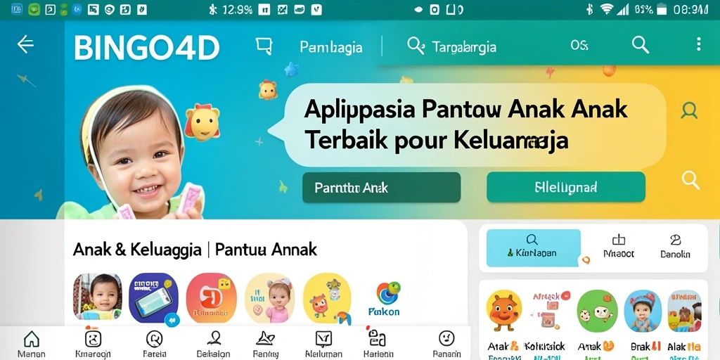 Tampilan aplikasi BINGO4D untuk memantau aktivitas anak