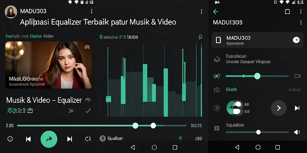 Antarmuka aplikasi <strong>MADU303</strong> dengan fungsi Equalizer yang intuitif dan menawan.