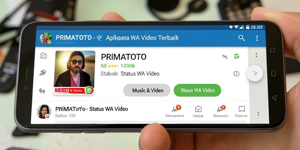 Tampilan antarmuka PRIMATOTO untuk Status WA Video yang menarik.