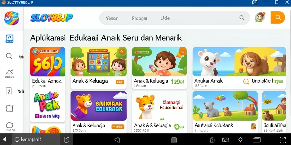 Antarmuka SLOT88JP yang menarik dan edukatif untuk anak-anak.