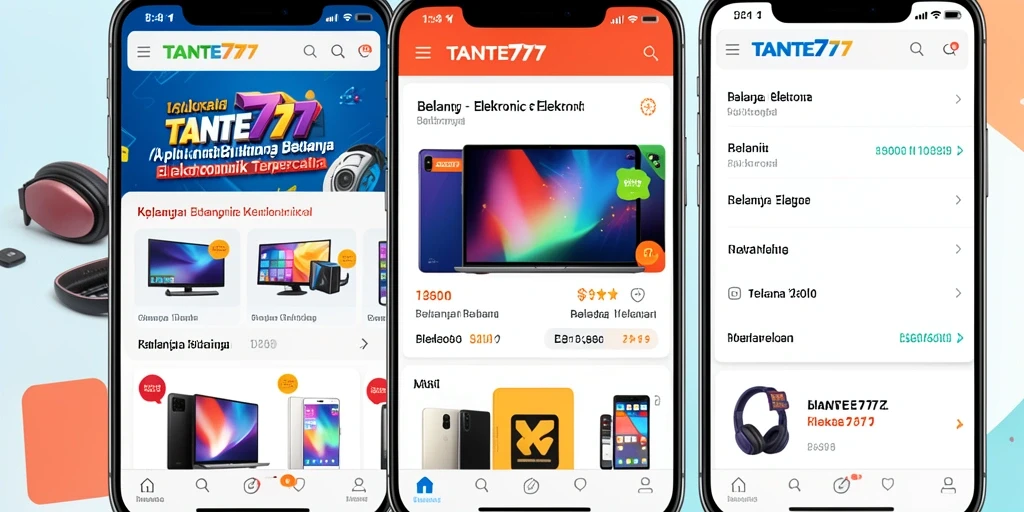 Tampilan antarmuka aplikasi TANTE777 yang modern dan user-friendly.